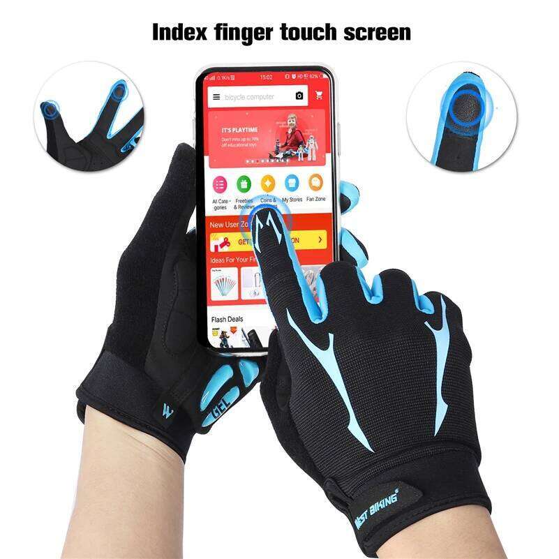 WEST BIKING Breathable Cycling GEL Silicone Liquid Palm Non-slip Sports Full Finger MTB Enduro Touch Screen Gloves Summer Y260115