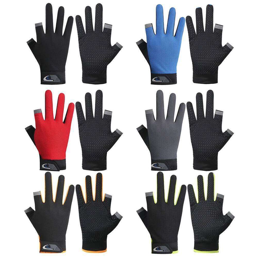 1 Pair Winter Gloves 2 Cut Fingers Sport Cycling Mitten Men Women Breathable Anti-slip Fishing Wear for Pesca Fitness Y260115