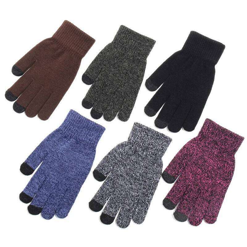 Elastic Winter Outdoor Sports Running Warm Touch Screen Gym Fitness Full Finger For Men Women Knitted Magic Gloves Y260115