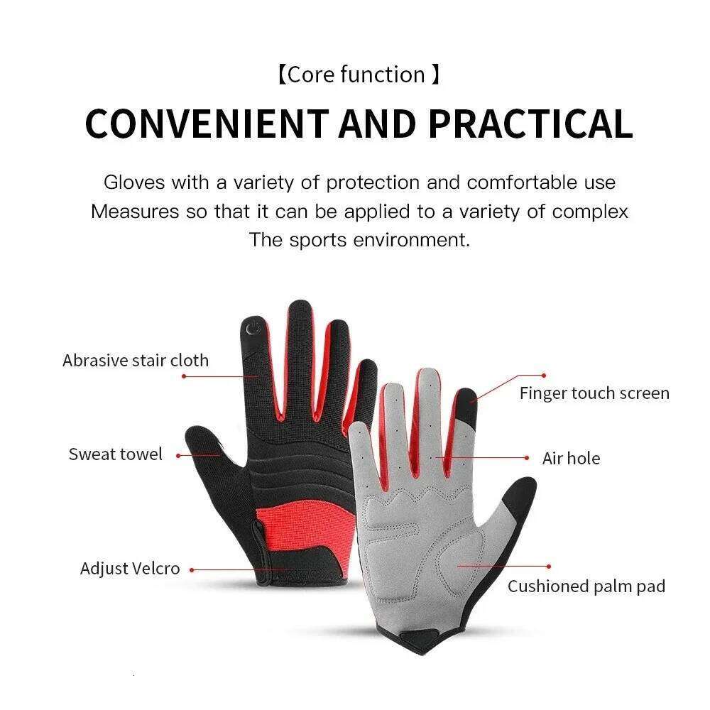 Windproof Shock-absorbing and Wear-resistant Touchscreen Anti-slip All-terrain Cycling Long Bicycle Gloves Y260115