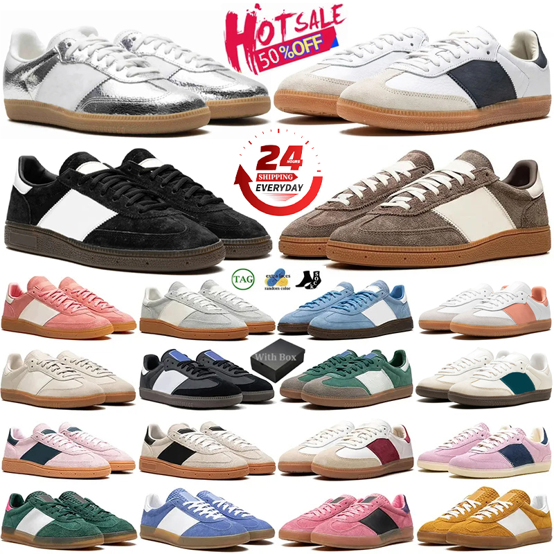 Designer Casual Men Women Sneakers Navy Silver Pink Green Brown Black White chaussure Sports Womens Mens Trainers sambaswomen Tennis Shoes