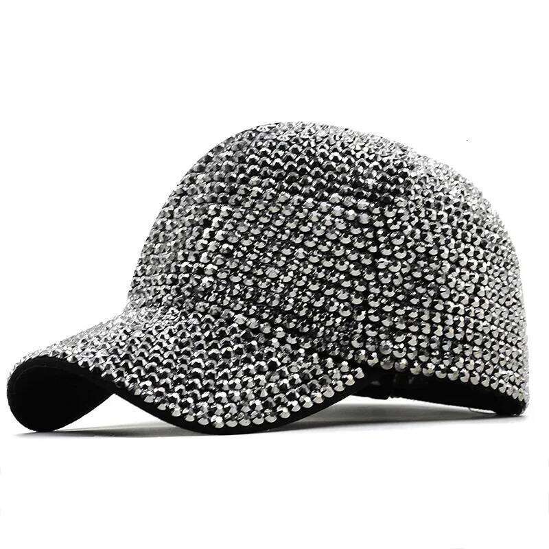 Rhinestone Baseball Hip Hop Hat Sparkling Full of Diamonds Cool Fashion European and American Style Peaked Cap Ladies Y260115