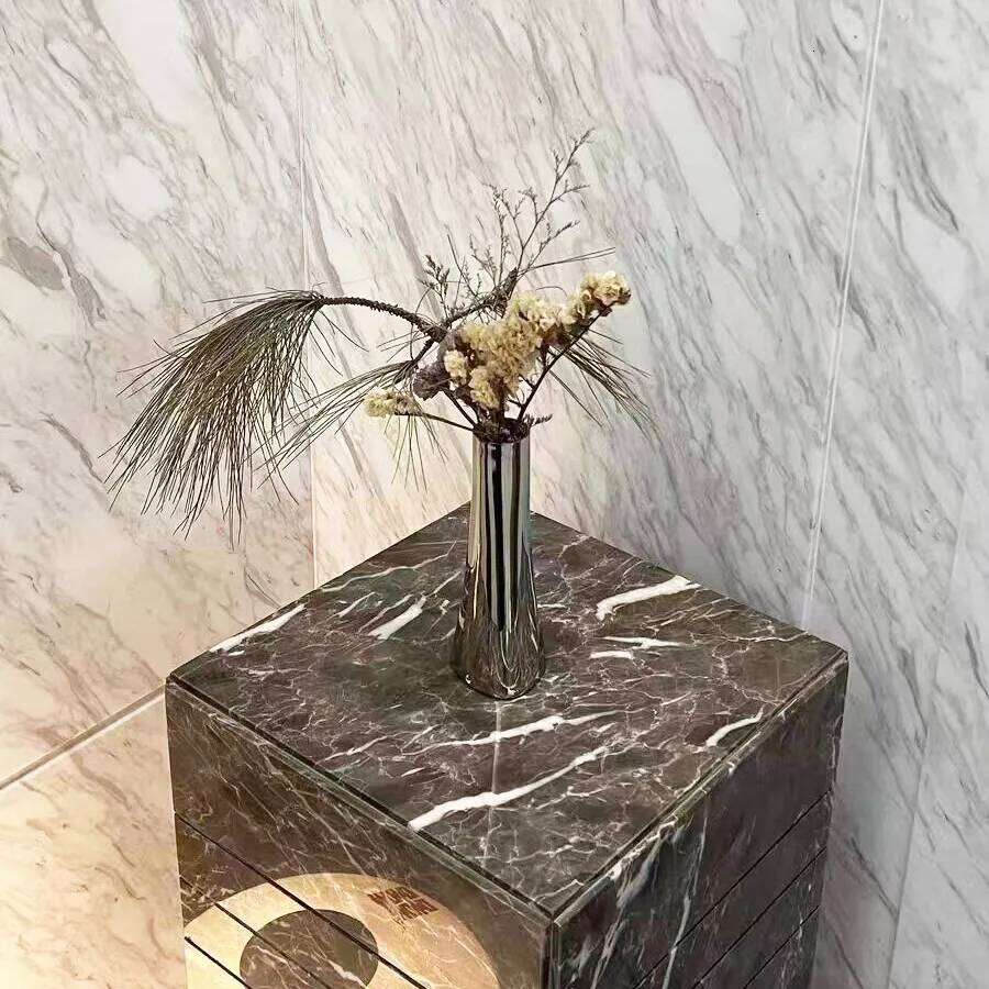 Stainless Steel Silver Metal Small Vase - Simple, Light Luxury Dry Flowers/Simulated Flowers Modern Home Decoration Ornament C260116