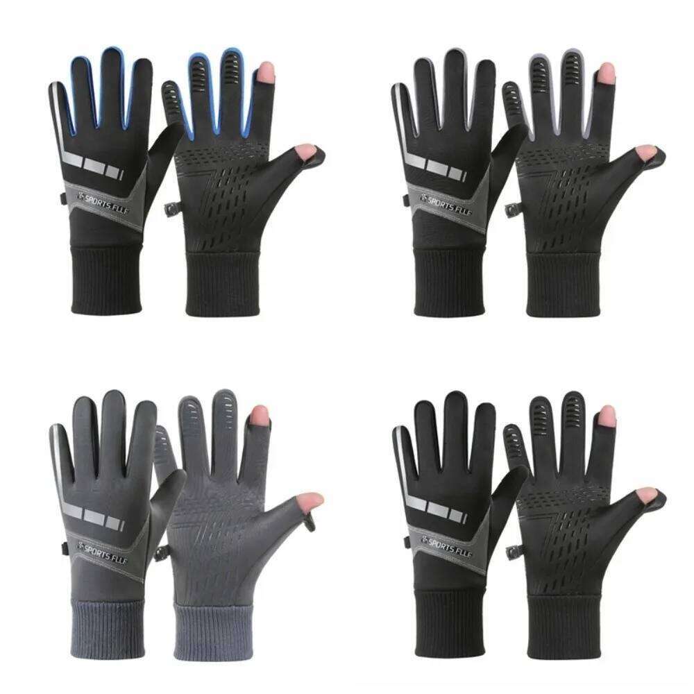 Touch Screen Winter Anti-slip Lock Buckle Thick Cycling Reflection Cold Proof Warm Outdoor Gloves Sports Y260115