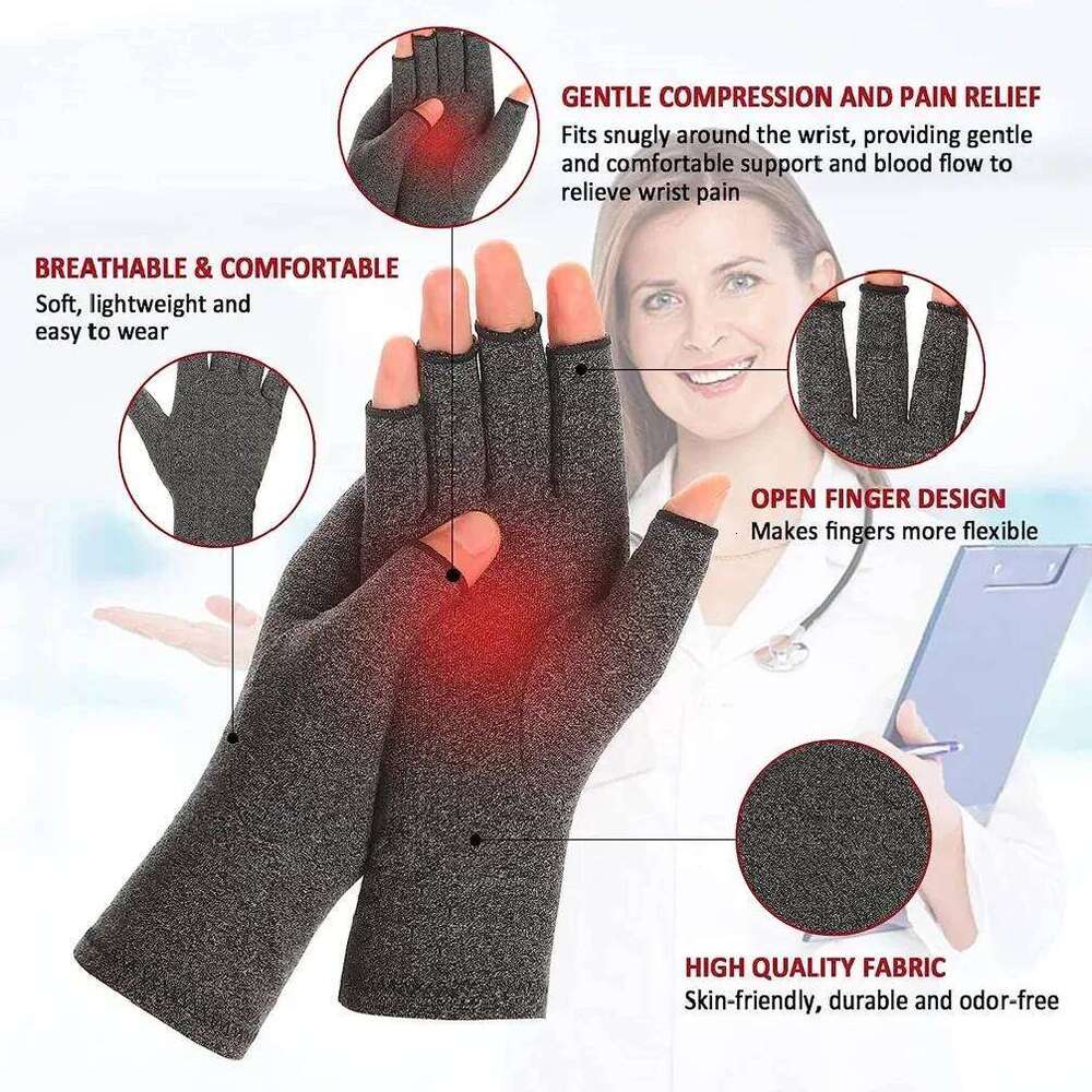 1Pair Arthritis Women Men, Carpal Tunnel, Rheumatiod, Tendonitis, Fingerless Hand Thumb Compression Gloves Y260115