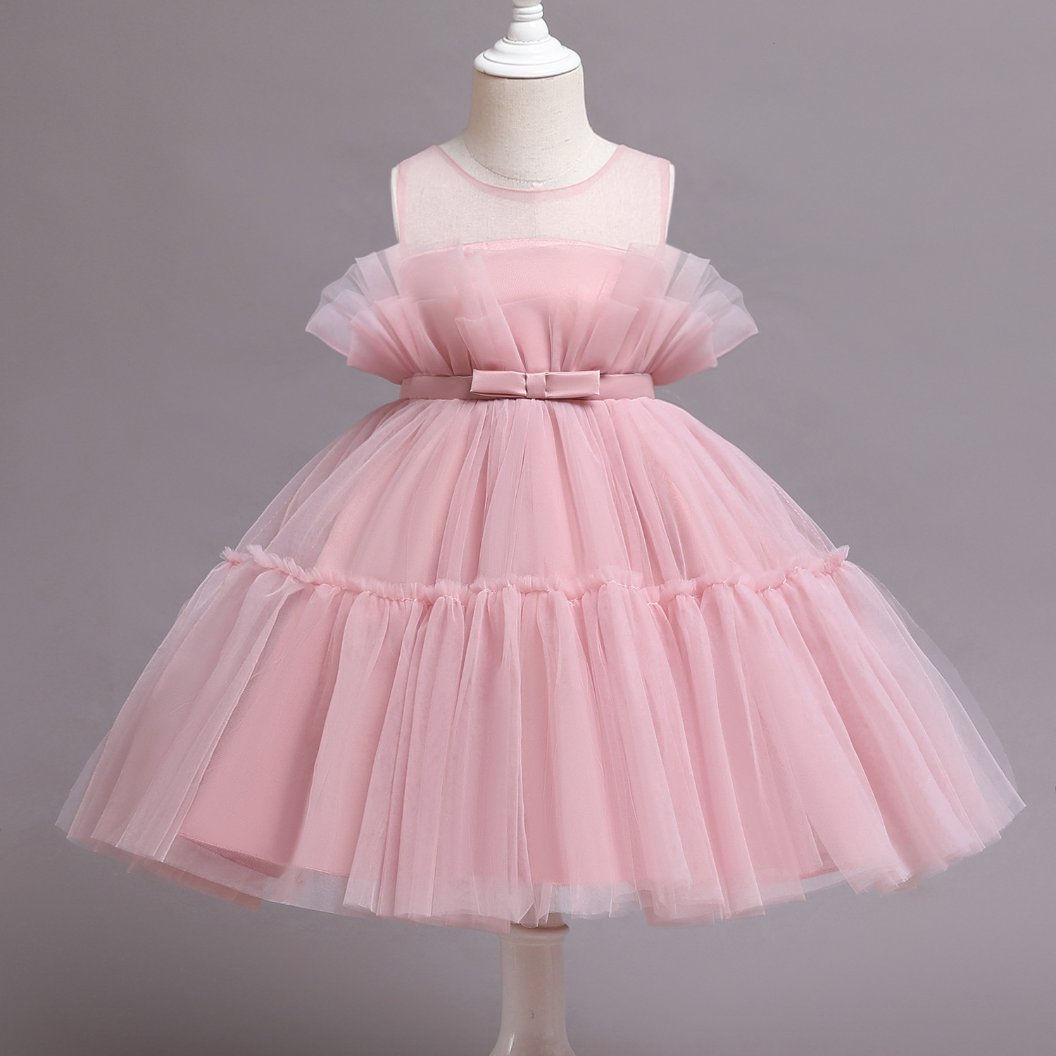 Tutu 1 Year Girl Baby Birthday Dress Kids Baby Clothes First Birthday Christening Tulle Wedding Gown Dresses For Girls Party LJ201221