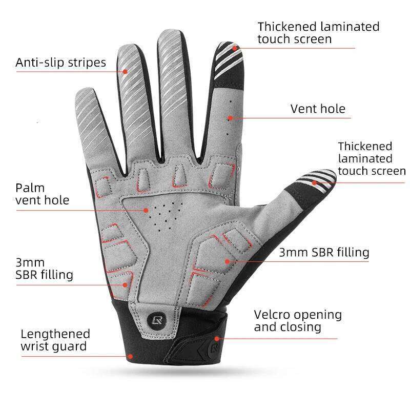 ROCKBROS Cycling Thicken SBR shock Thermal Warm Lengthened Winter Autumn Sports Bike Gloves Breathable Y260115