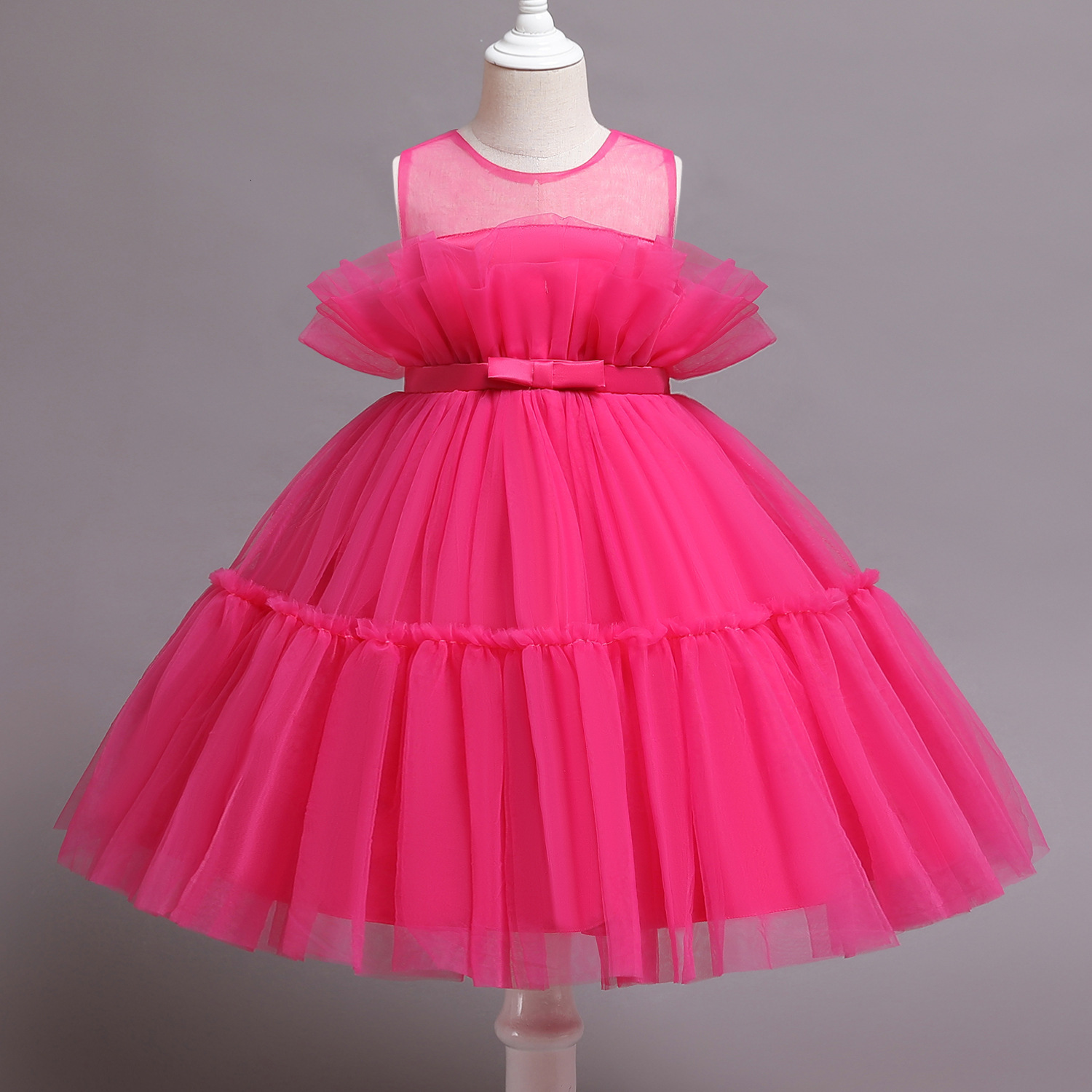 Tutu 1 Year Girl Baby Birthday Dress Kids Baby Clothes First Birthday Christening Tulle Wedding Gown Dresses For Girls Party LJ201221