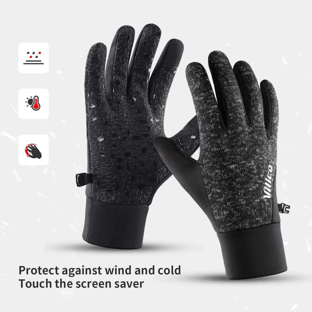 Outdoor Running Men'S Warm Knitted Touchscreen Cycling Women'S Autumn Winter Thick Velvet Gloves Y260115