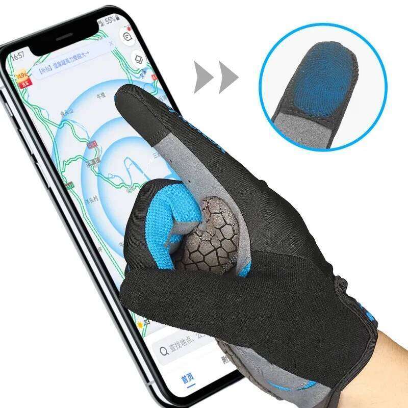 Kyncilor Men Black Full Finger Bicycle Glove Touchscreen Silicone Cycling Running Hiking Bike Gloves Breathable Y260115
