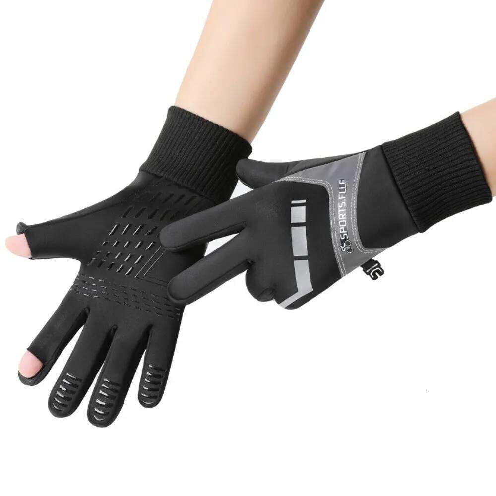 Touch Screen Winter Anti-slip Lock Buckle Thick Cycling Reflection Cold Proof Warm Outdoor Gloves Sports Y260115