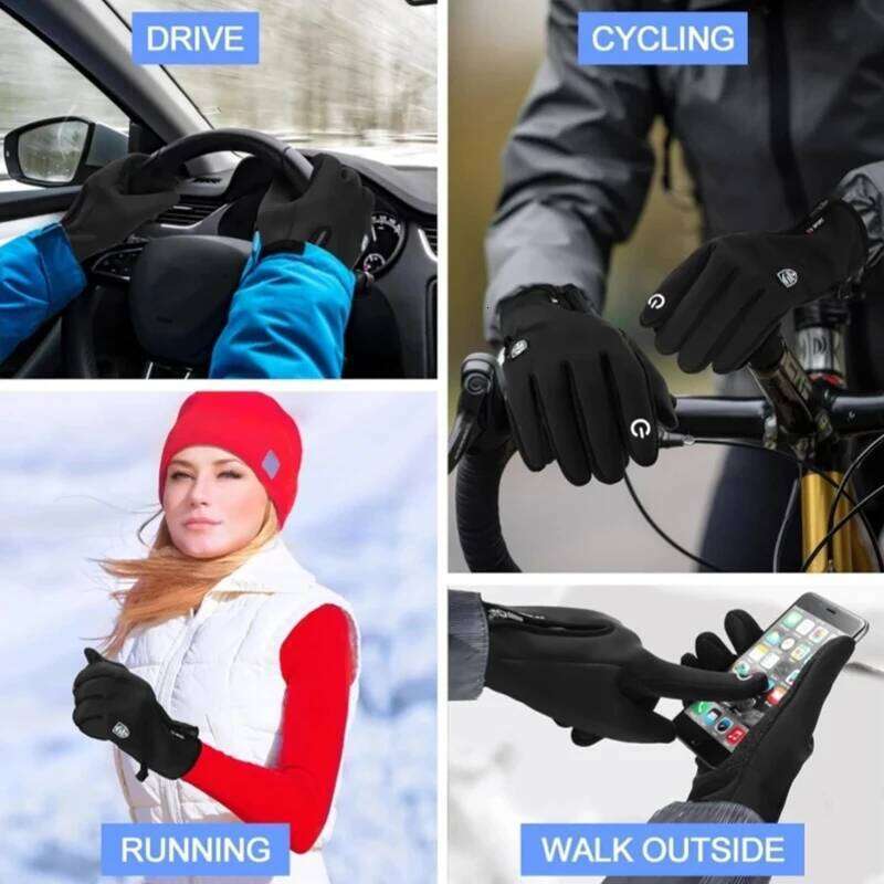 Winter For Men Waterproof Windproof Cold Cycling Gloves Snowboard Motorcycle Riding Driving Warm Touchscreen Zipper Glove Y260115