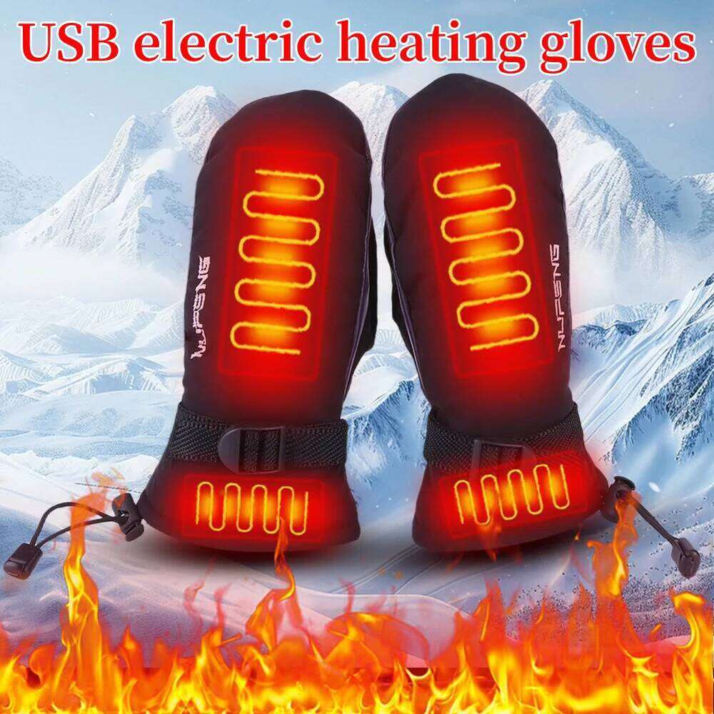 Electric Heating USB Charging Hand Warmer Gloves Waterproof 3 Gear Temperature for Climbing Hiking Cycling Y260115