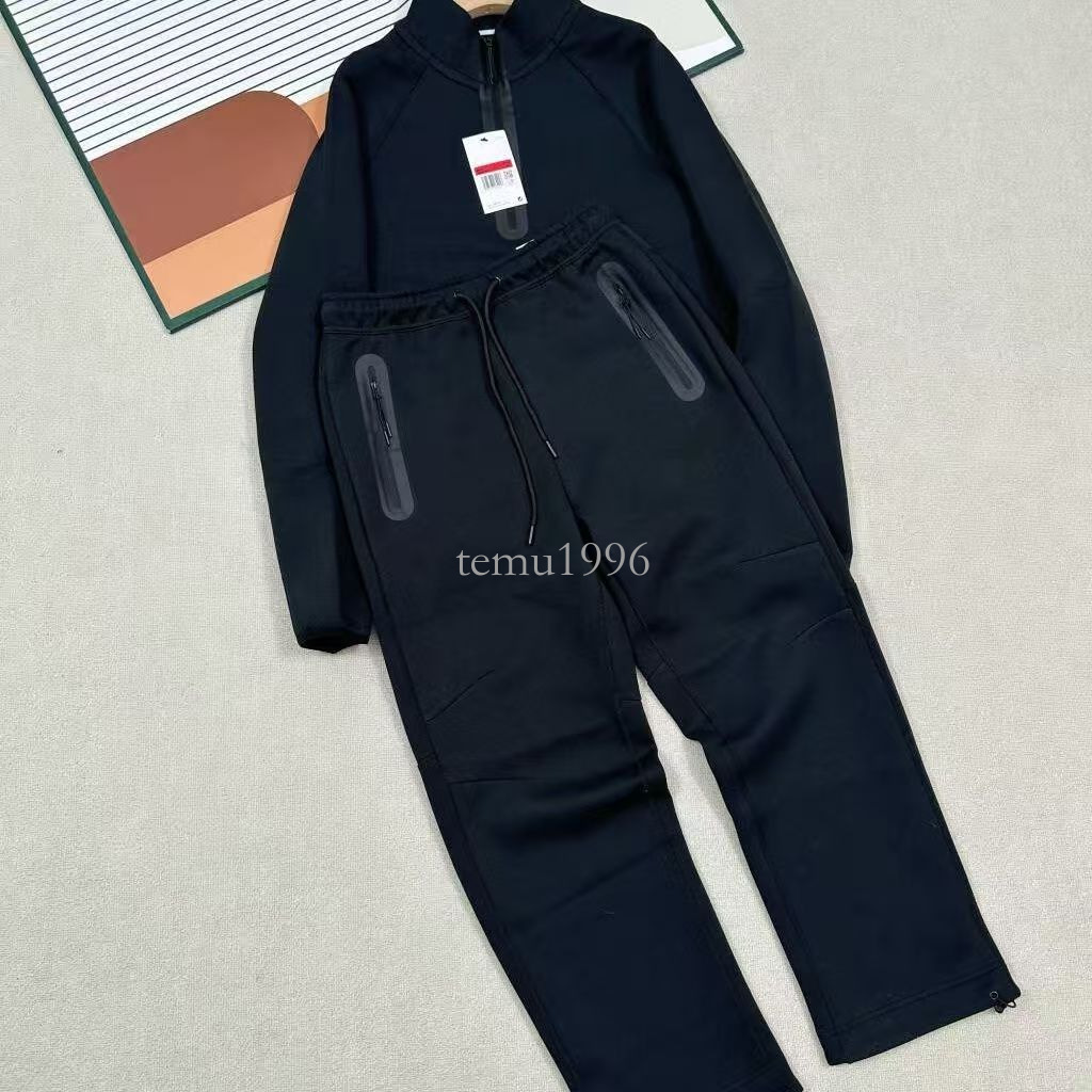 SPORTSWEAR tech fleece tracksuits 1/2-zip sweatshirt Letter print splice half zipper open front stand collar long sleeve hoodie