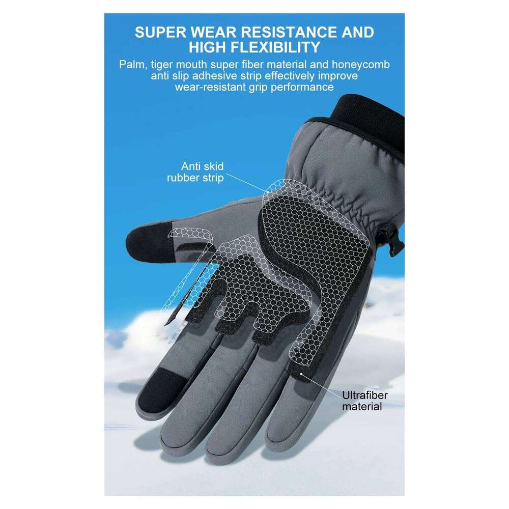 Men's Winter Cycling Gloves Outdoor Sports Waterproof Motorcycle Heated Ski Touch Screen Fleece Women Non-slip Warm Full Finger Y260115