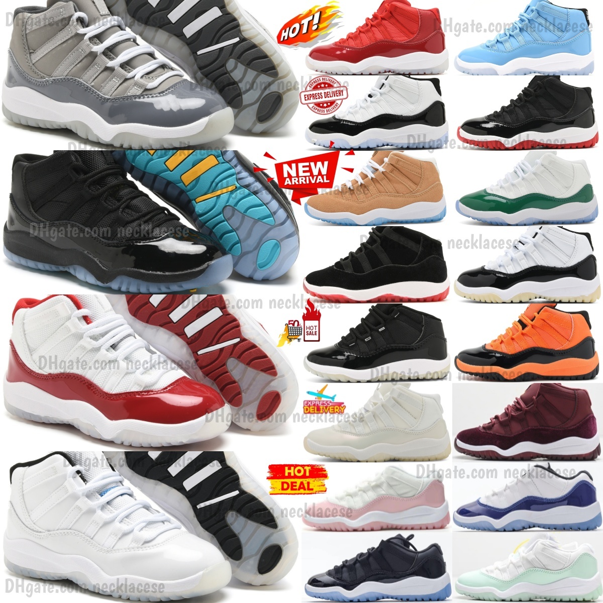 Kids Shoes Designer Cherry Basketball Sneakers Toddler Boys Cool Grey Playoffs Bred Trainers Low youth children Blue Concord Pantone Purple Green Pink Orange