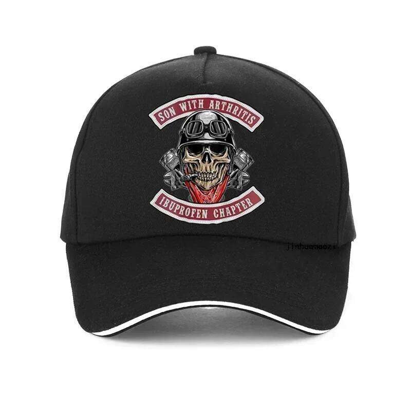 NEW Son With Arthritis Ibuprofen Chapter Old Biker Motorcycle-On Back Men Dad Hat Vintage Funny Design Printed Baseball Cap Y260115
