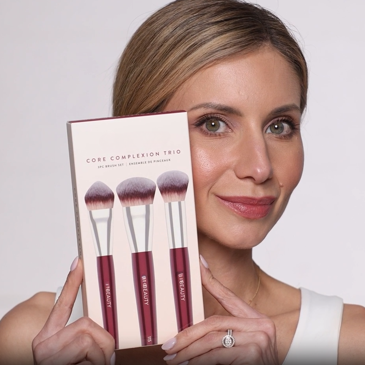 BKBEAUTY Core Complexion Trio Brush Set 3PC Face Brushes 116 Small Round Complexion 115 Contoured Foundation 114 Dual-Sided Concealer Brushes