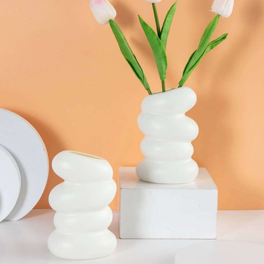 Plastic Vase Imitation Ceramic Flowers Pots Wedding Home Room Outdoor Table DIY Gift Bonsai Festival Yard Garden Decor C260116