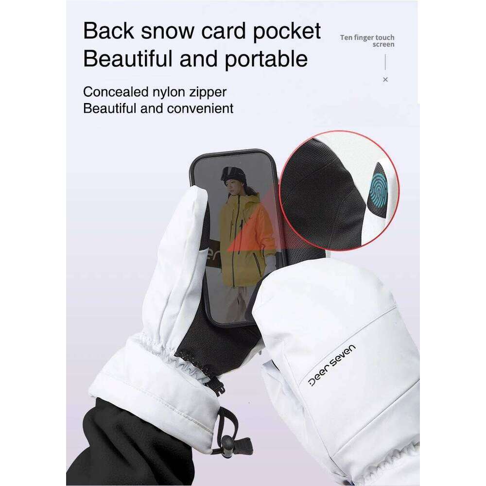 Touchscreen Snowboard Mittens for Men & Women - Thickened Insulated Waterproof Outdoor Ski Gloves Student Suitable Y260115