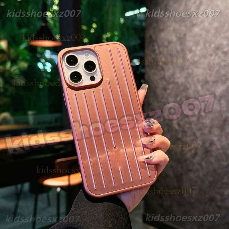Rose Gold Rimova Phone Case Rimowaa Suitcase Designer Iphone Case For Apple Iphone16 15 14 13 Luggage Polycarbonate Aluminum Alloy Magsafe Cover Cases With Box