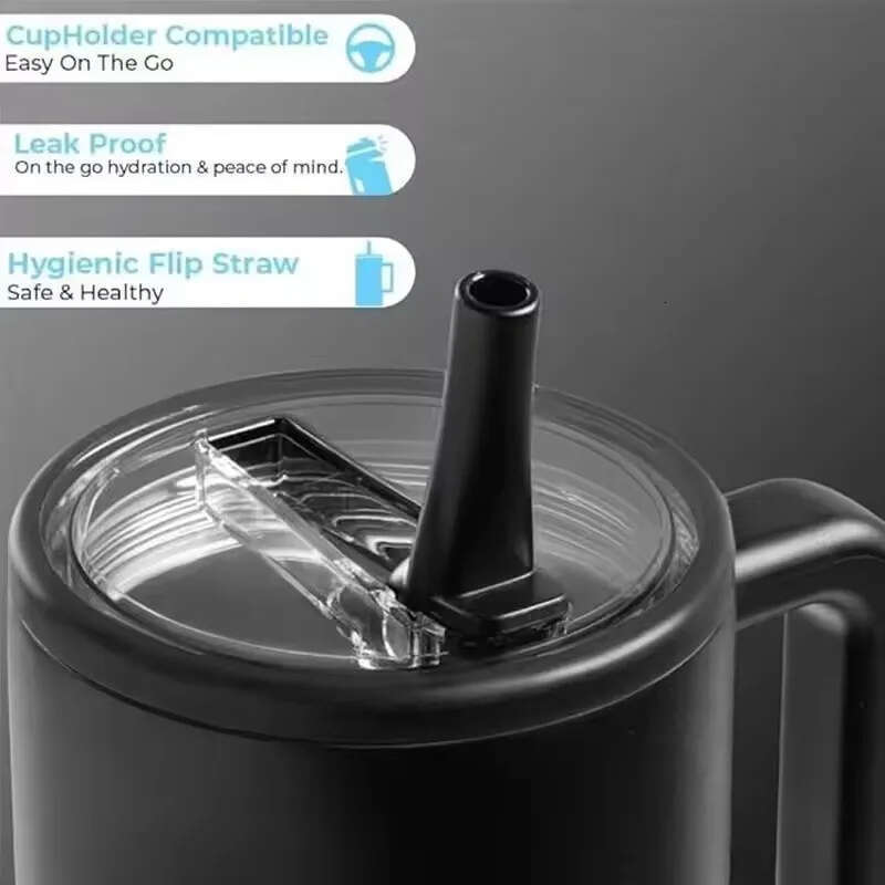 2026 Tumbler 32OZ/40OZ Traveler Straw Lid Stainless Steel Vacuum Insulated Car Mug Double Wall Thermal Iced Travel 26Y0116