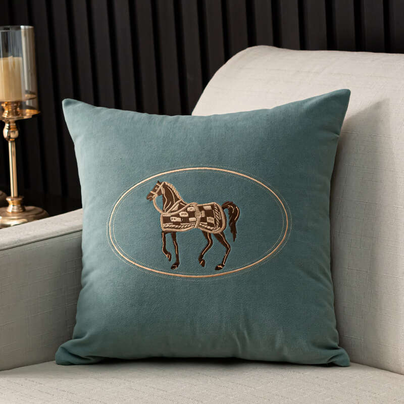 Decorative Square Cushion Chenille Embroidered Soft Plush Pillow for Living Room Couch Home Decor Bedroom Bedding Waist Support Ornament Pillowcase