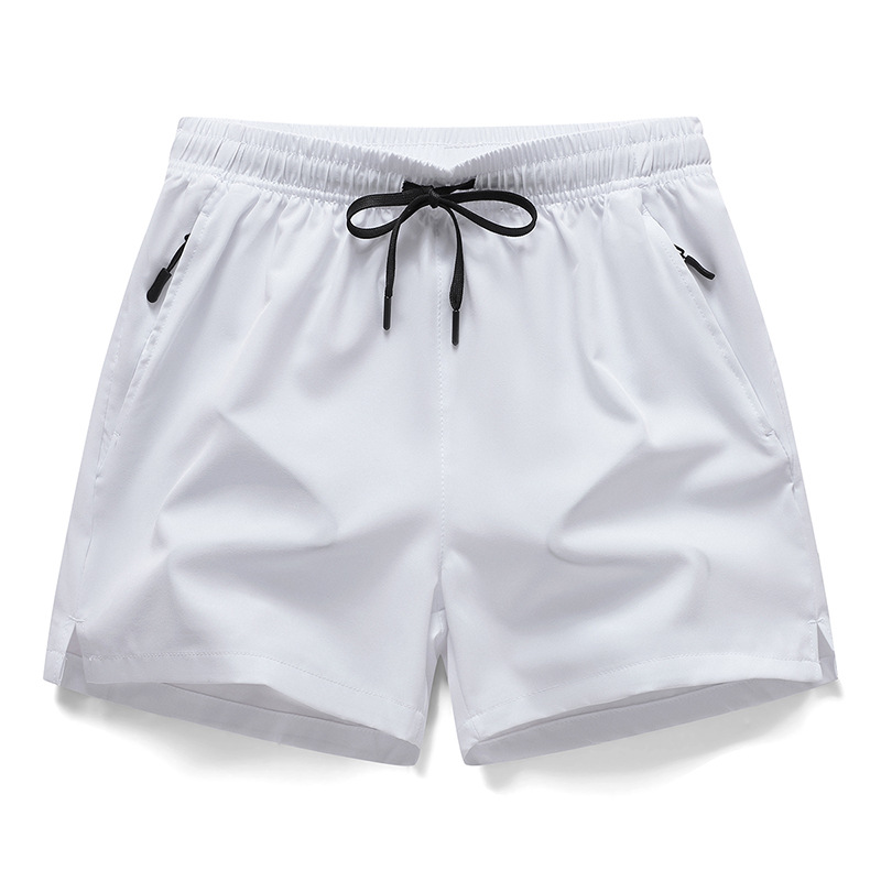 Men's Summer Quick-Dry Ice Silk Split Hem 3-inch Running & Track Shorts, Beach Shorts