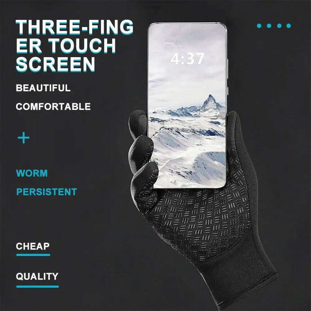 Outdoor Warm Cycling Splash-proof Non-Slip Touchscreen Mitten Sport Windproof Waterproof Gloves Skiing Y260115