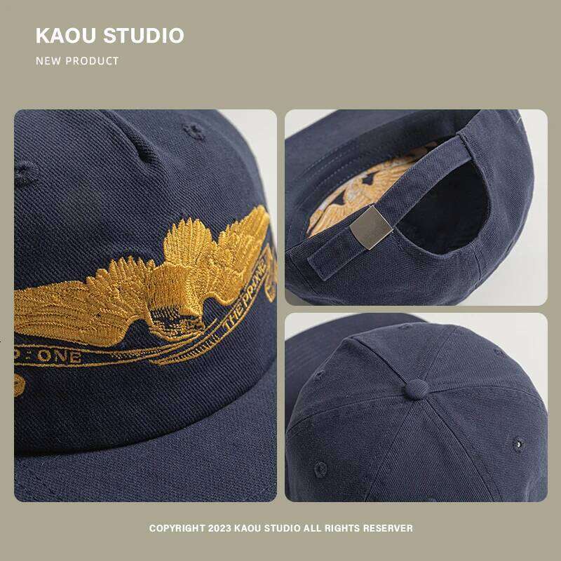 Flat-brimmed baseball men's embroidery retro soft-top street cap women Y260115