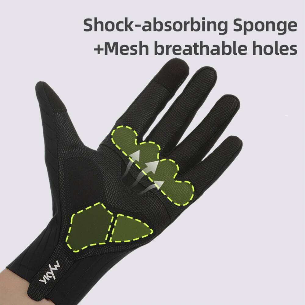YKYWBIKE Cycling Full Finger Aerodynamic Road Bike Shock Absorbing Touch Screen Reflective Bicycle Gloves Y260115