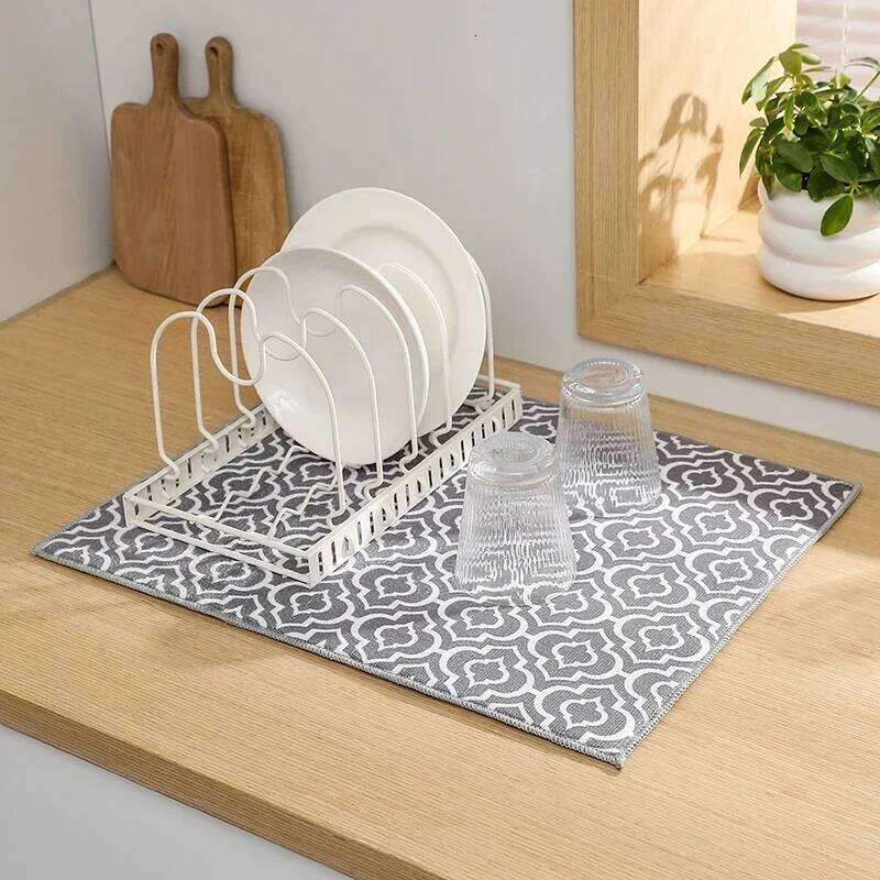 1 Pack Dish for Counter Absorbent Reversible Drying Mats Kitchen Countertop Protector Dishes Drainer Pad