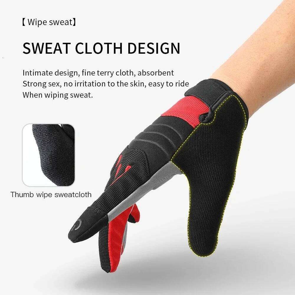 Windproof Shock-absorbing and Wear-resistant Touchscreen Anti-slip All-terrain Cycling Long Bicycle Gloves Y260115