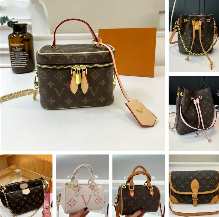 Designer Bag Women's Brown Classic Fashion Pretty Makeup Bag Tote Bag cowhide high quality toiletries Travel Bag Women's Tote Multi-colored bag