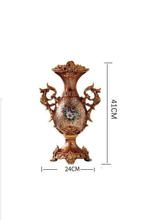 40CM retro living room flower vase, home decoration, dining table, European creative foyer decoration C260116