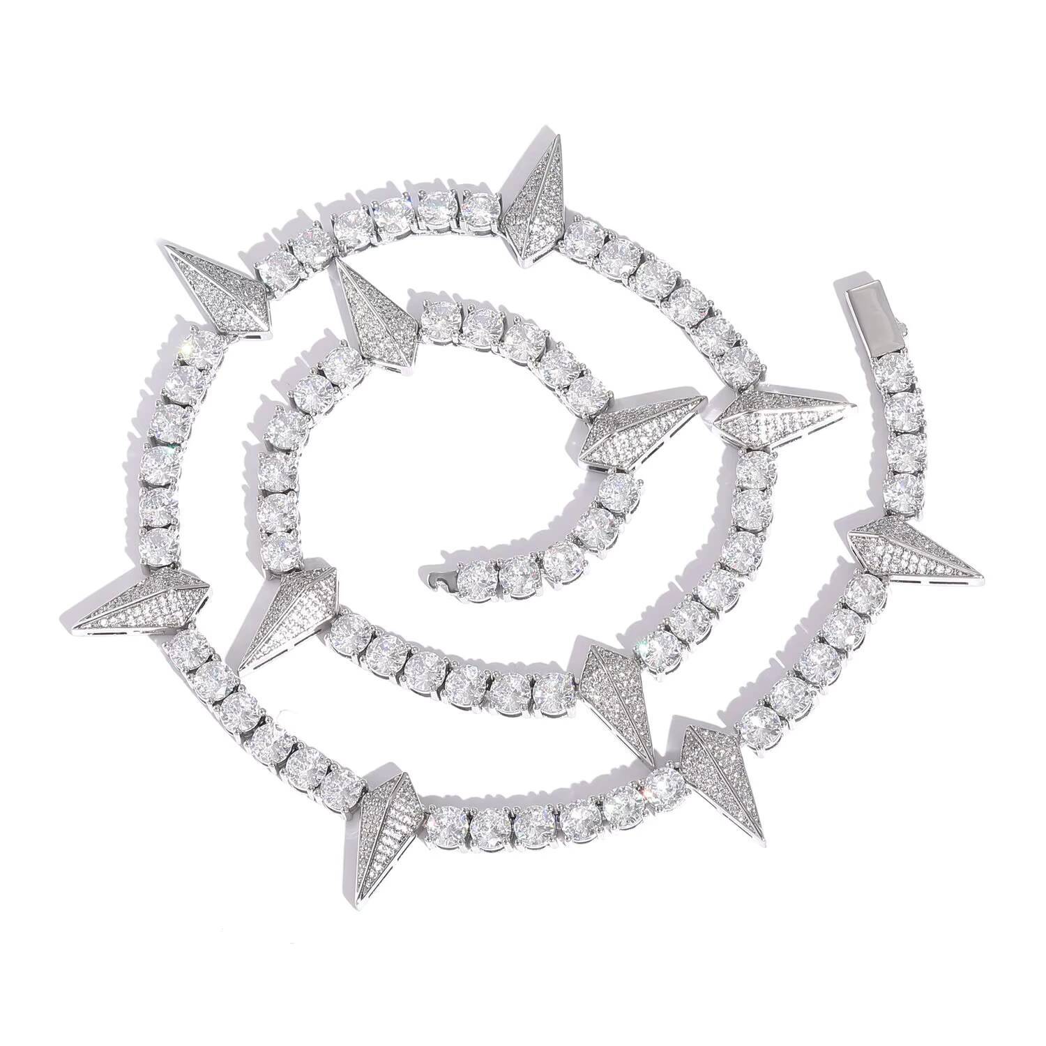 Sleek Panther Claw Necklace Iced Out with 5mm Tennis Chain Hip Hop Style