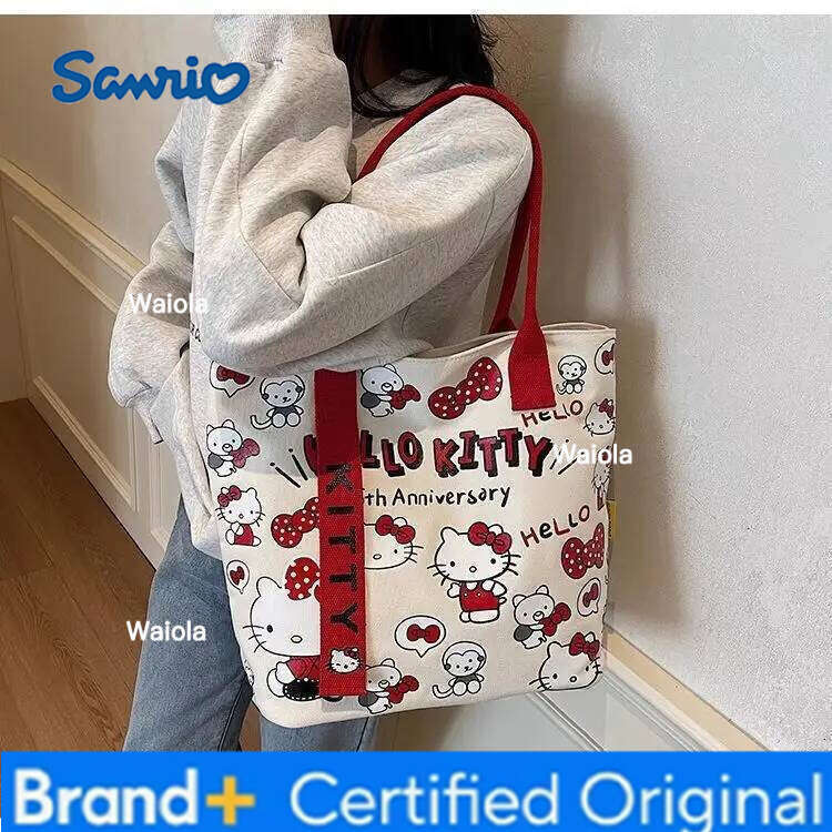 Sanrio Hello Kitty Shoulder Large Capacity Fashion Cartoon Bag Cute and Versatile Wear Resistant Comfortable Canvas Bags H260116 - view 6