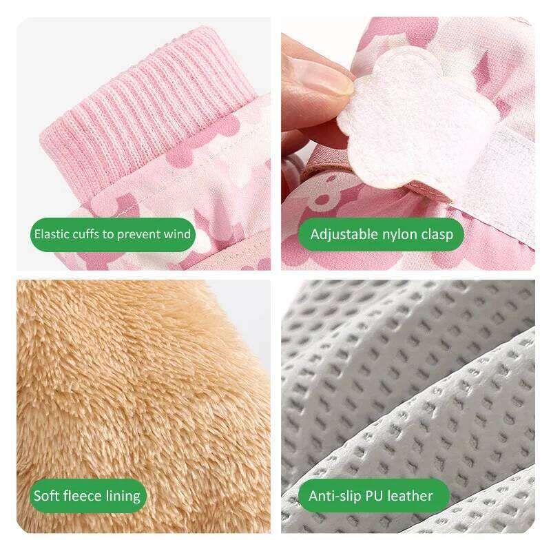 Children Winter Warm Cartoon Ski Gloves Thickened Fleece Waterproof Anti-slip for Kids Cycling Sports Ice Skating Skateboarding Y260115