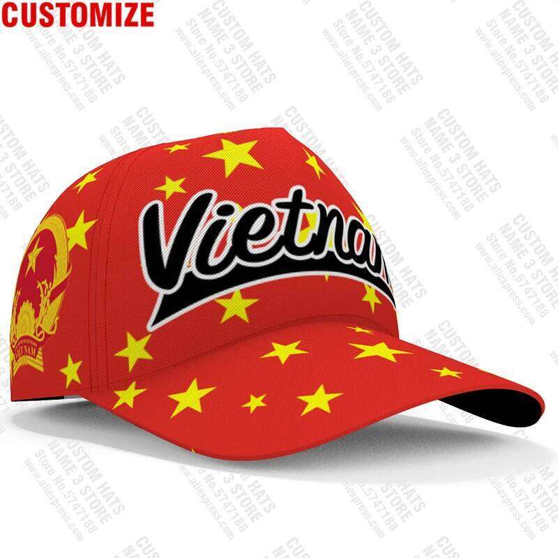 Viet Nam Baseball Cap Custom Made Name badge Team Logo Vn Hat Vnm Country Travel Vietnam Nation Vietnamese Flag Photo Headgear Y260115