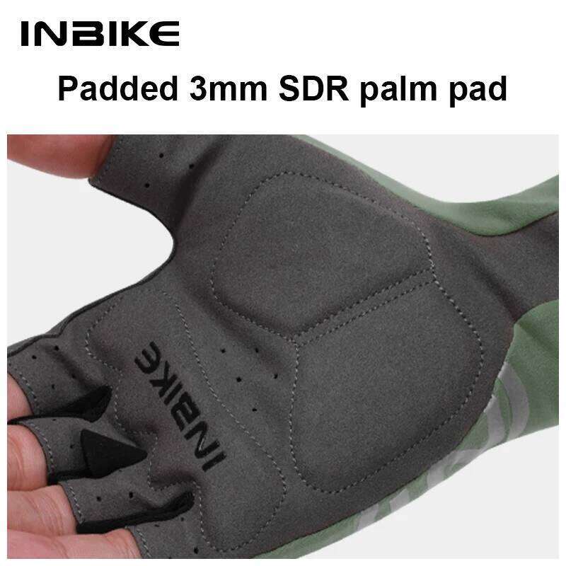INBIKE Half Finger Sport Fitness MTB Bike Gloves Men Women Riding Thickened Palm Pad Bicycle Cycling Accessories Y260115