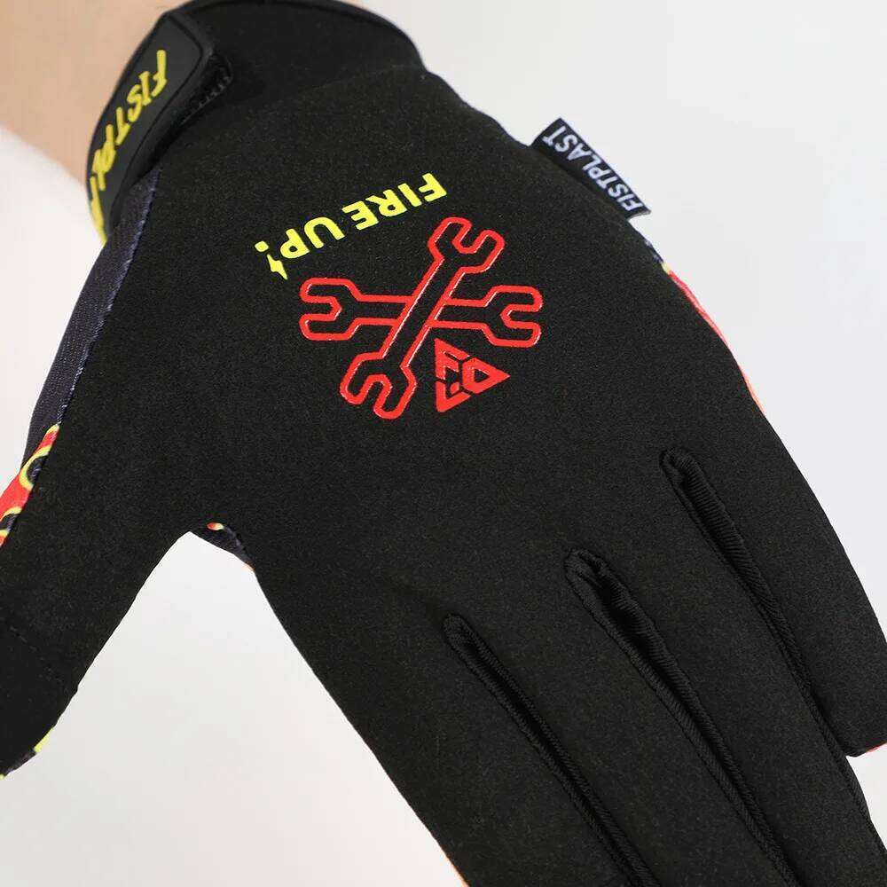 fistplastNew fistplast flame pattern touch screen riding off-road motorcycle bicycle wear-resistant long finger gloves s Y260115