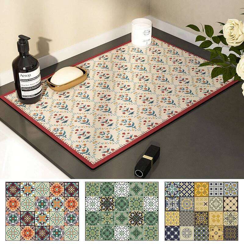 Rugs Drying Absorbent Drain Pad Kitchen Carpet Coffee Dish Drainer Draining Mat Tablemat Alfombras De Cocina