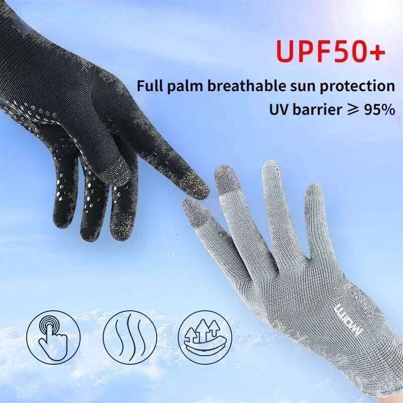 Full Finger Sun Protection for Men, UV Protection,Anti Slip Driving, Touch Screen, Cycling Gloves, Summer Outdoor Gloves Y260115