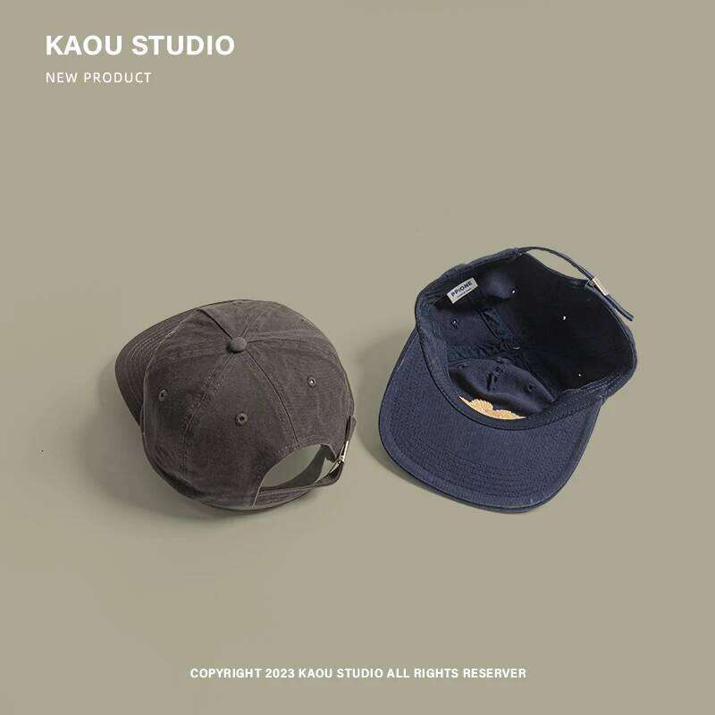 Flat-brimmed baseball men's embroidery retro soft-top street cap women Y260115