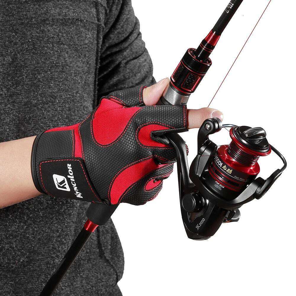 Fingerless 3 Fingers Cut Glove Leather Resistance Guantes De Pesca Fishing Gloves Survival Camping Hiking Rescue Tool Y260115