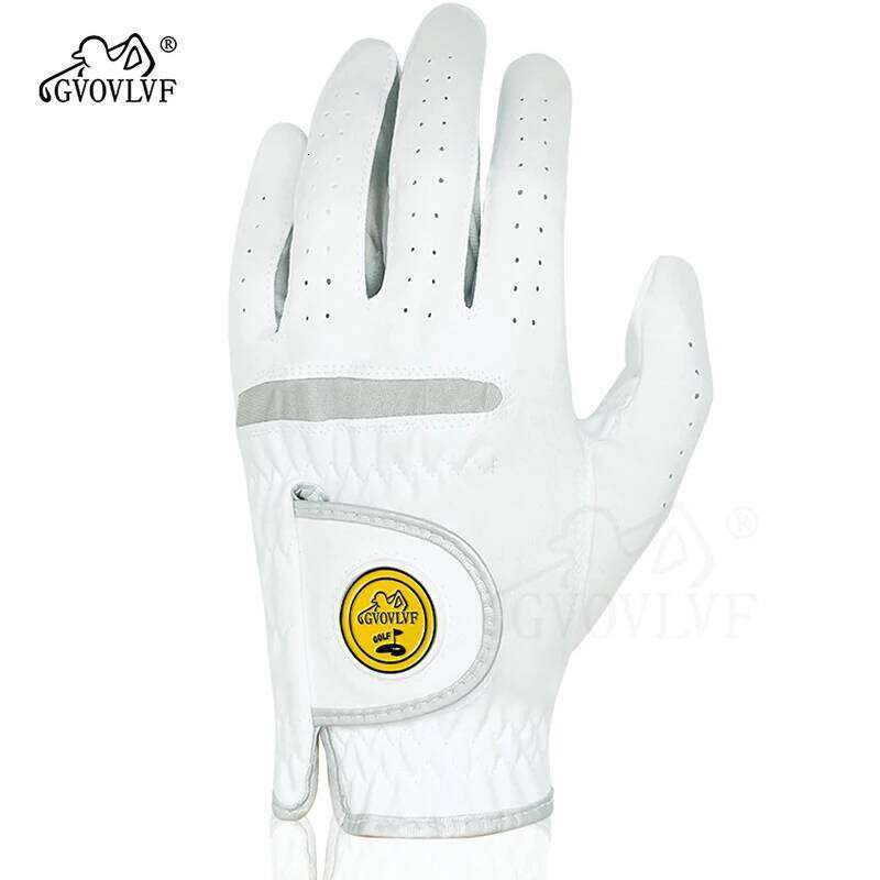 Piece or 1 Pair Mens Golf Stable Grip Gloves Micro Soft Fabric Breathable Long Lasting Durable with ball Marker Replaceable Y260115