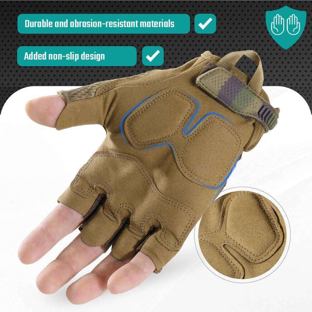 Tactical Half Finger Gloves Outdoor Sport Cycling Hunting Shooting Camping Hiking Combat Bicycle Non-slip Shock-proof Gear Men Y260115