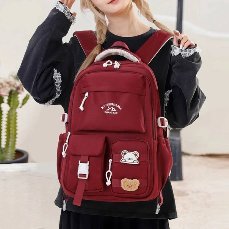 Bestseller Korean Style Daily Backpack For Women Packsack Waterproof nylon Fabric Travel Backpacks Girls School Bag Teenagers Casual Bags ddmybear ddm