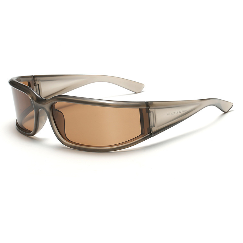 irregular Sunglasses High-End Headband Sunglasses For Women Narrow Frame Curved Anti-Uv Y2k Hot Girl Cycling Windproof Goggles