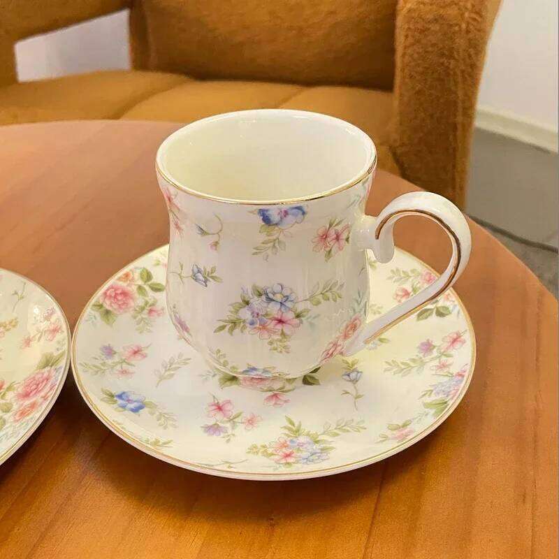 Vintage English Broken Flower Coffee Set Afternoon Camellia Tea Mug Phnom Penh Light Luxury Ceramic Kitchen Cup